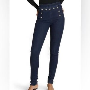 Veronica Beard Navy Jane Skinny High-Rise Jeans